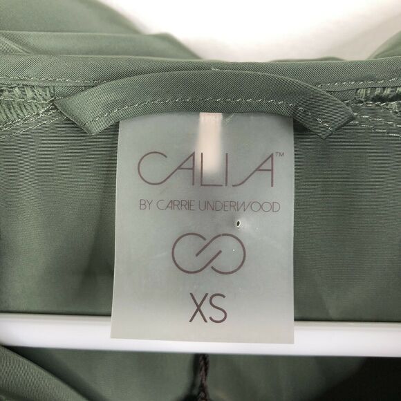 NEW CALIA by Carrie Underwood Anywhere Woven Ruched Jacket Olive Thyme Size XS - Picture 3 of 11
